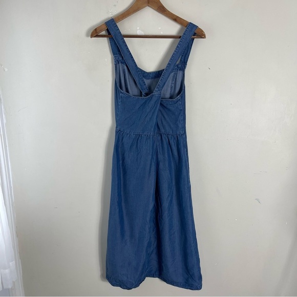 Mountain Warehouse 100% Tincel chambray knee length dress SZ 6 blue lightweight - Picture 4 of 13